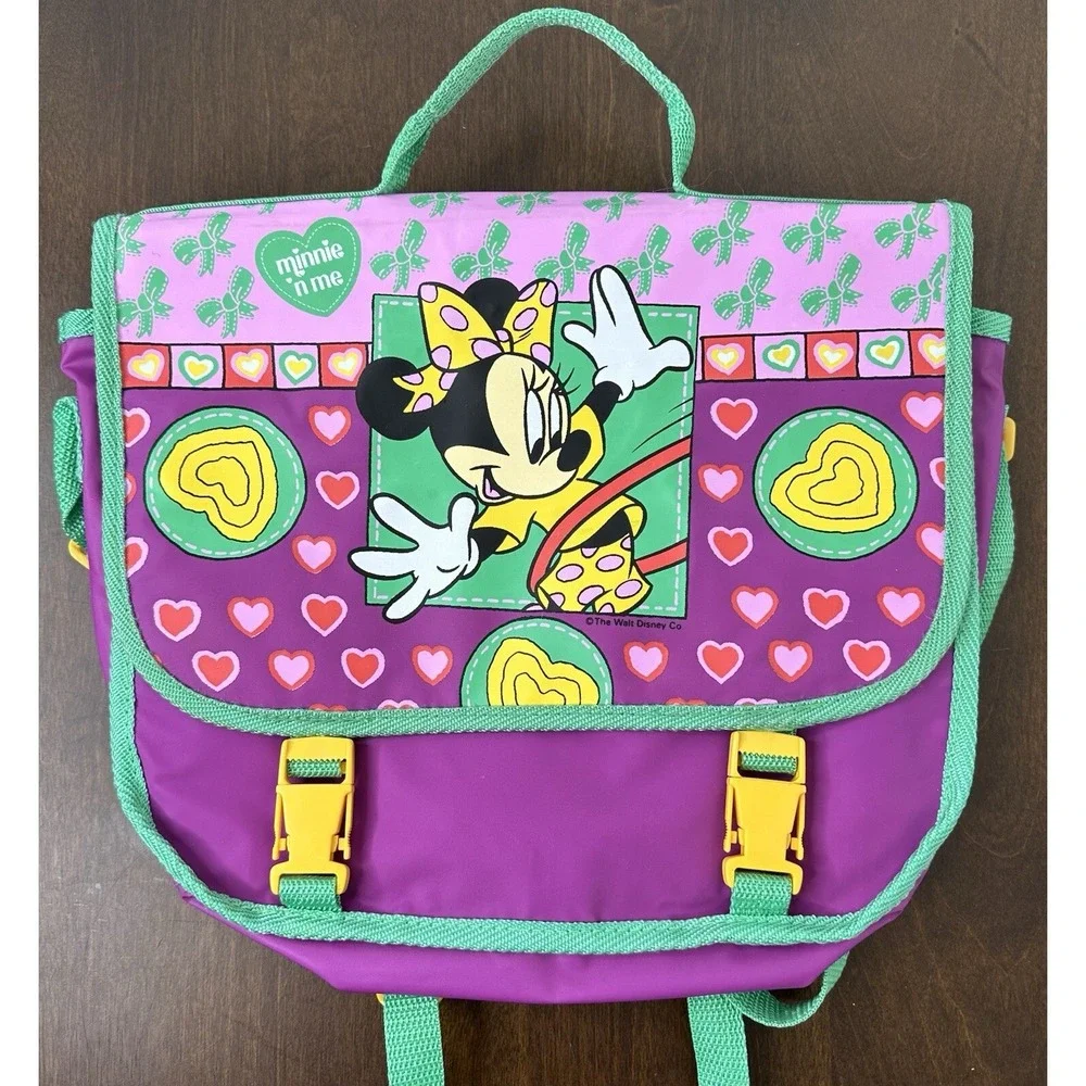 Vintage Minnie Mouse Bag Messenger Backpack Vinyl 90's Minnie N Me Y2K Kawaii